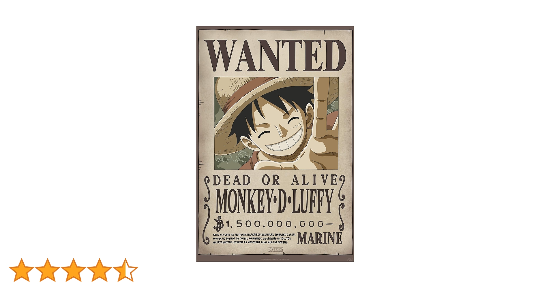 ABYstyle One Piece Wanted Luffy New 2 61 x 91.5cm Maxi